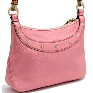 Gucci Handle Handbag Pink Top Leather 2way Bamboo Studs